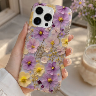 Pastel Pressed Wildflower Cottagecore Pattern iPhone 16 Pro Max Case