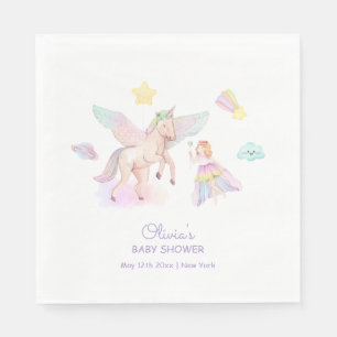 Pastel Princess Unicorn Baby Shower Napkin