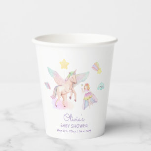 Pastel Princess Unicorn Baby Shower Paper Cups