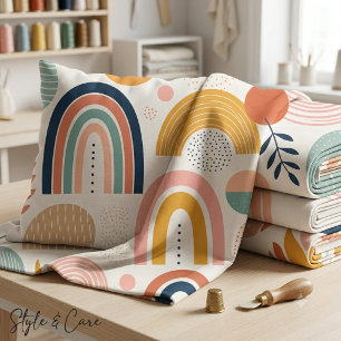 Pastel Prism Arc Abstract Surface Pattern Stylish Fabric