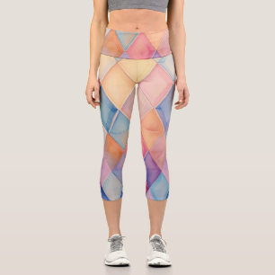 Pastel Prism High-Waisted Capris