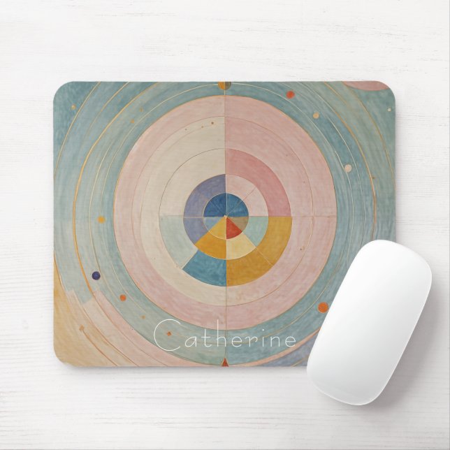 Pastel Prism: Rainbow Color Wheels Mouse Pad (With Mouse)