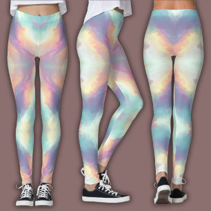 Pastel Psychedelic Pattern   Iridescent Nebula Leggings