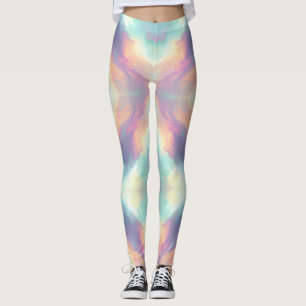 Pastel Psychedelic Pattern   Iridescent Nebula Leggings