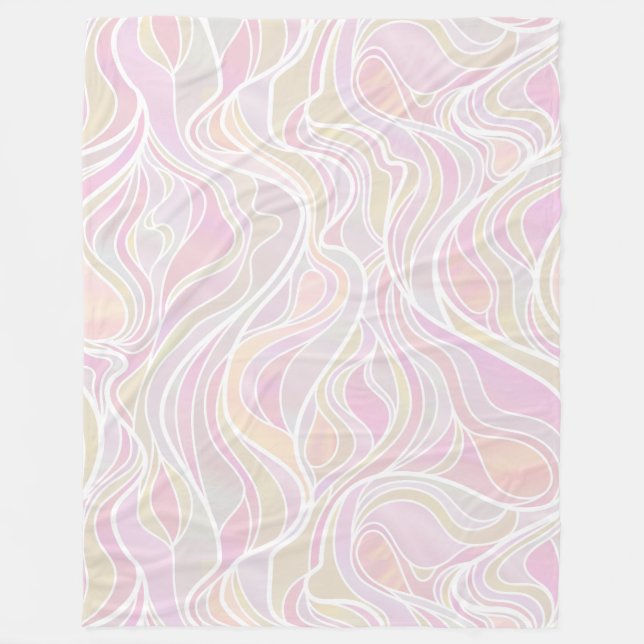 Pastel Psychedelic Stained Glass Abstract Fleece Blanket (Front)