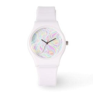 Pastel Psychedelic Stained Glass Abstract Watch