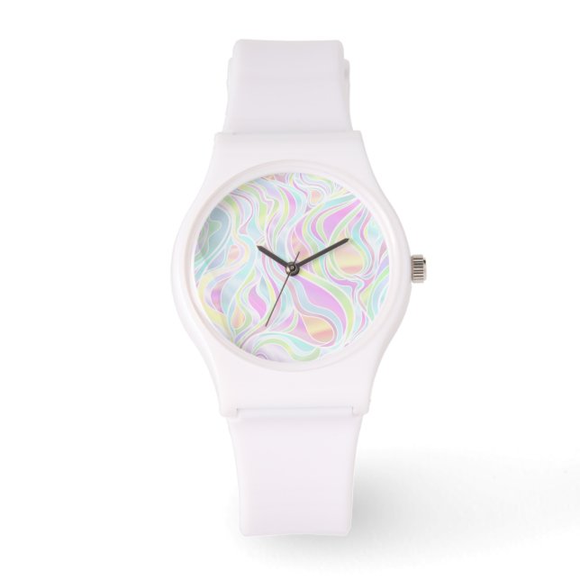 Pastel Psychedelic Stained Glass Abstract Watch (Front)