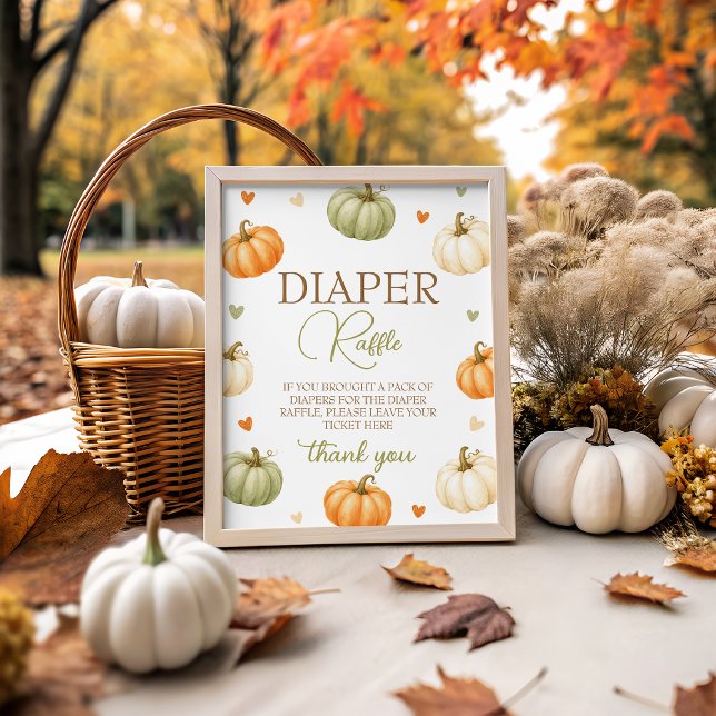 Pastel Pumpkin 8x10 Diaper Raffle Table Sign (Creator Uploaded)