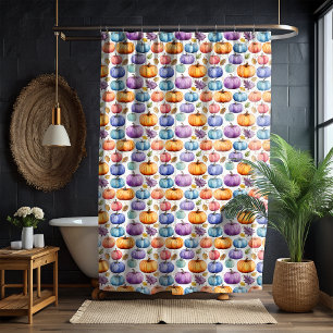Pastel Pumpkin Autumn Shower Curtain