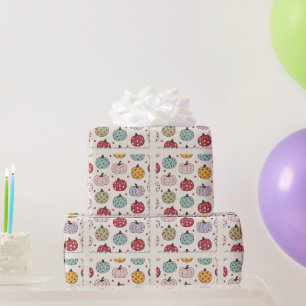 Pastel Pumpkin Autumn Wrapping Paper
