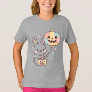 Pastel Pumpkin Bunny Kids T-Shirt Cute Kawaii