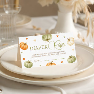 Pastel Pumpkin Diaper Raffle Ticket Cards