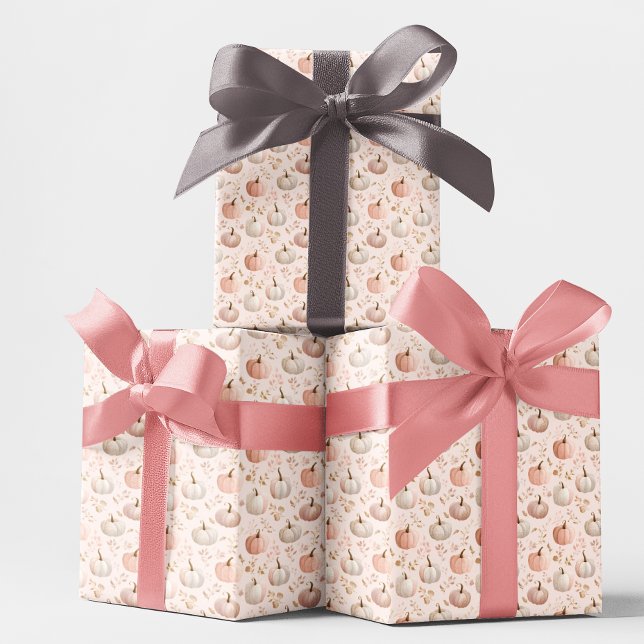 Pastel Pumpkin Monogram – Personalised Initial Wrapping Paper (Creator Uploaded)