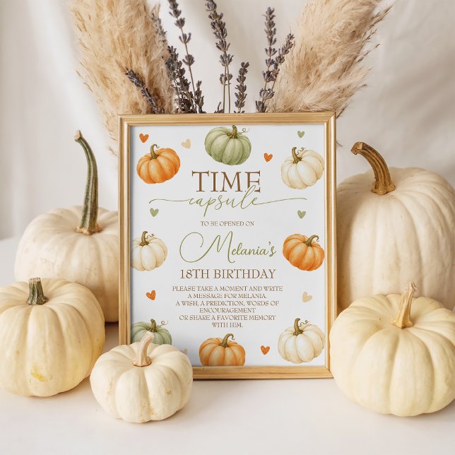 Pastel Pumpkin Time Capsule Table Sign (Creator Uploaded)