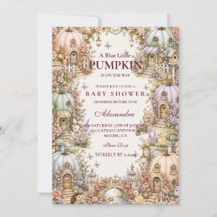 Pastel Pumpkin Village Baby Shower Invitation