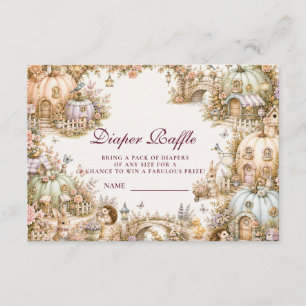 Pastel Pumpkin Village Diaper Raffle Enclosure Card