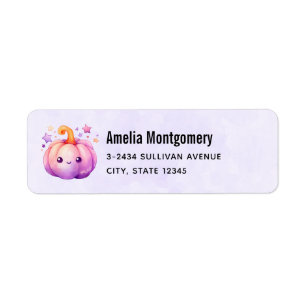 Pastel Pumpkin with Stars Cute Dreamy Address