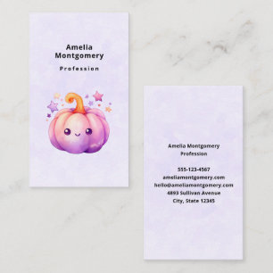 Pastel Pumpkin with Stars Cute Dreamy Vibe Business Card