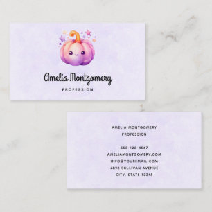 Pastel Pumpkin with Stars Cute Dreamy Vibe Business Card