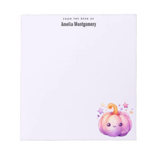 Pastel Pumpkin with Stars Cute Dreamy Vibe Notepad