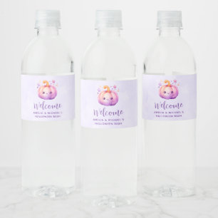 Pastel Pumpkin with Stars Cute Dreamy Vibe Welcome Water Bottle Label