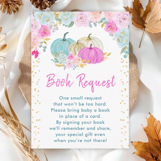 Pastel Pumpkins Floral Book Request Enclosure Card (Creator Uploaded)
