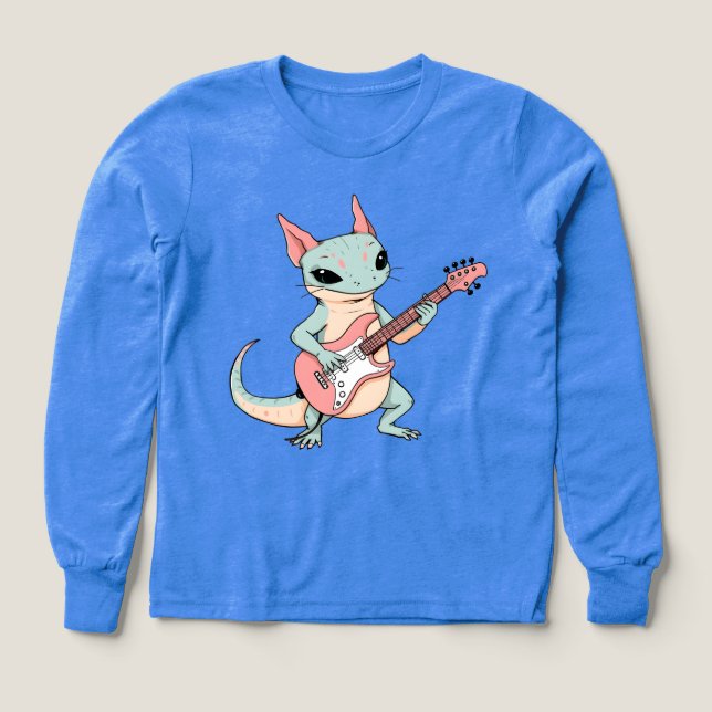 Pastel Punk Rock Axolotl Guitar Player Soft Grunge (Design Front)