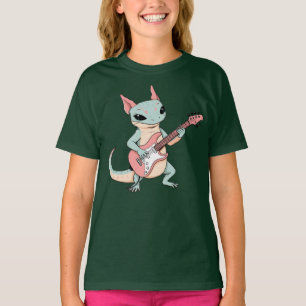 Pastel Punk Rock Axolotl Guitar Player Soft Grunge T-Shirt
