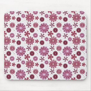 Pastel Purple Abstract Flower pattern Mouse Pad