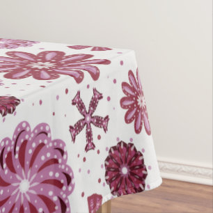 Pastel Purple Abstract Flower pattern Tablecloth