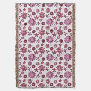 Pastel Purple Abstract Flower pattern Throw Blanket