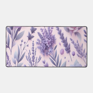Pastel Purple Aesthetic Lavender Flower Desk Mat