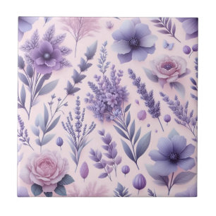 Pastel Purple Aesthetic Lavender Flower Tile