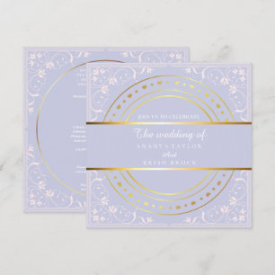 Pastel Purple and Gold Wedding Invitation