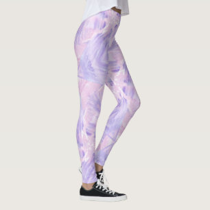 Pastel Purple and Pink Watercolor Abstract Marble Leggings