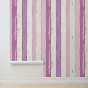 Pastel Purple and White Stripes Wallpaper