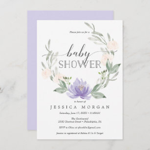 Pastel Purple Baby Shower Invitation Shower Invite