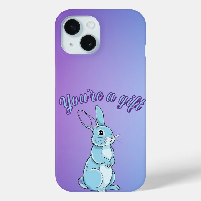 Pastel Purple Blue Bunny You are a Treasure Case-Mate iPhone Case (Back)