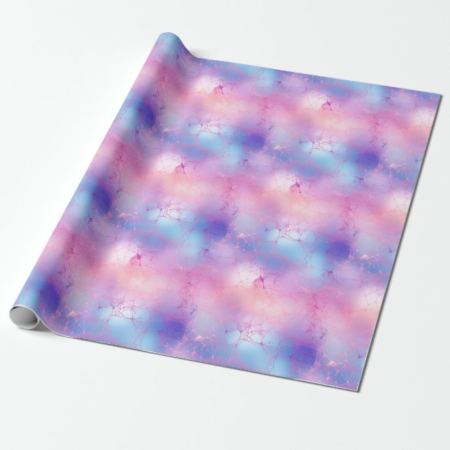 Pastel Purple, Blue & Pink Abstract Wrapping Paper (Unrolled)