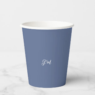 Pastel purple blue solid colour trendy initial nam paper cups