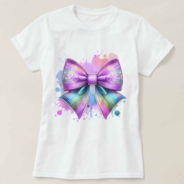 Pastel purple bow T-Shirt (Design Front)