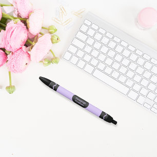 Pastel Purple Colour Crayon Wrap Monogram Black Ink Pen
