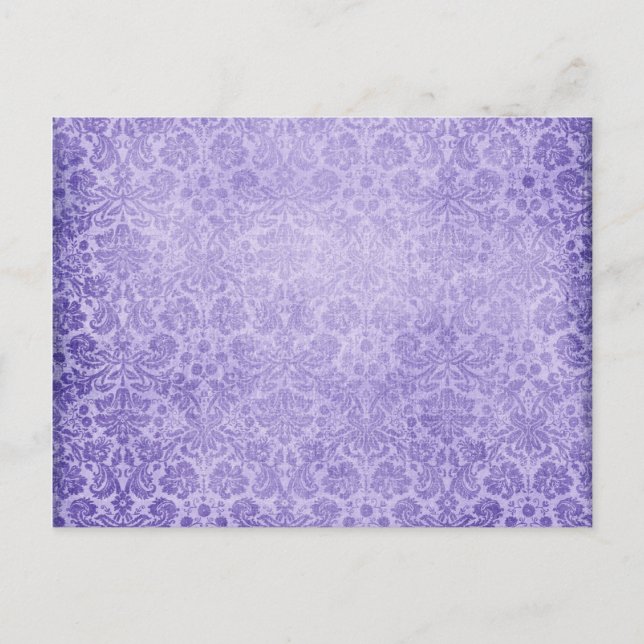 Pastel Purple Damasks Faded Pattern Postcard (Front)