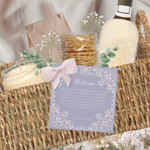 Pastel Purple Elegant Wedding Welcome Gift Bag Favour Tags
