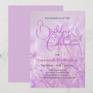Pastel Purple Floral Background Birthday Party Invitation