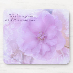 Pastel Purple Floral Mousepad "To Plant a Garden