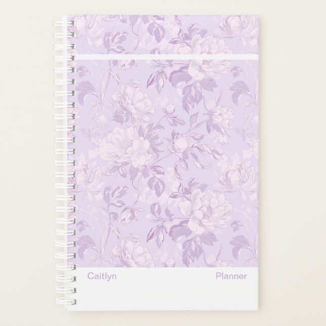 Pastel Purple Floral Small Planner (Front)