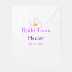 Pastel purple flower bridesmaid bride team boho mo fleece blanket