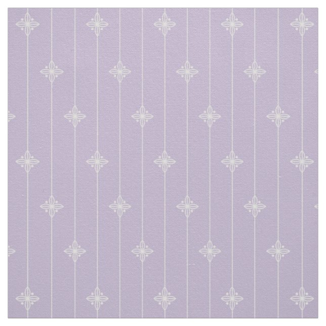 Pastel Purple Geometric Floral Pattern Fabric (Swatch)