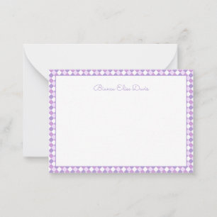 Pastel Purple Gingham Children's Card